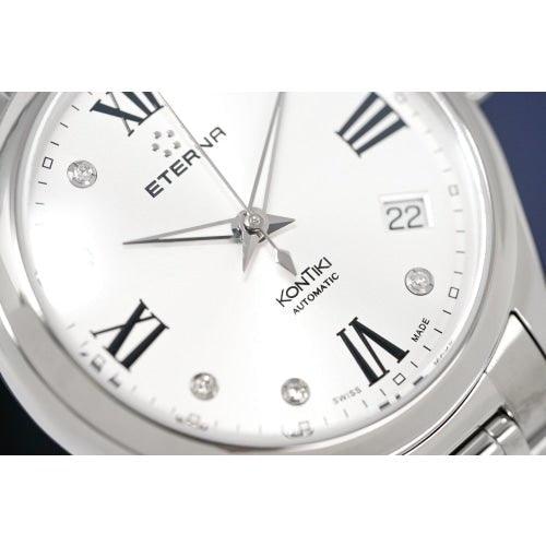 Eterna KonTiki Ladies Silver Diamond Automatic Watch 1260.41.16.1731 - WatchStatus Ltd