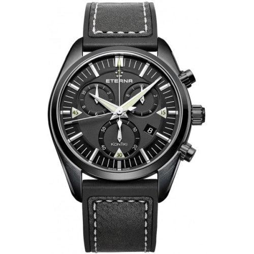 Eterna KonTiki Men's Black Chronograph Watch 1250.43.41.1308 - WatchStatus Ltd