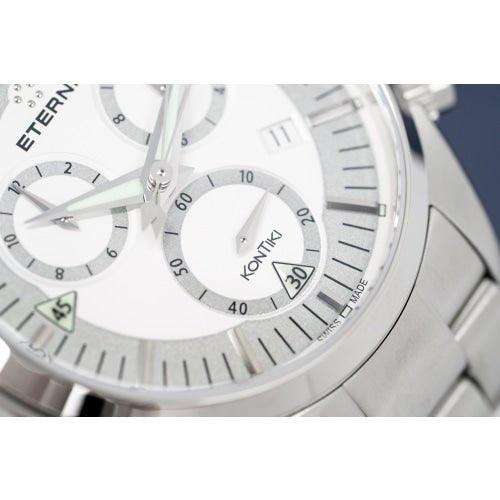 Eterna KonTiki Men's Silver Chronograph Watch 1250.41.11.0217 - WatchStatus Ltd