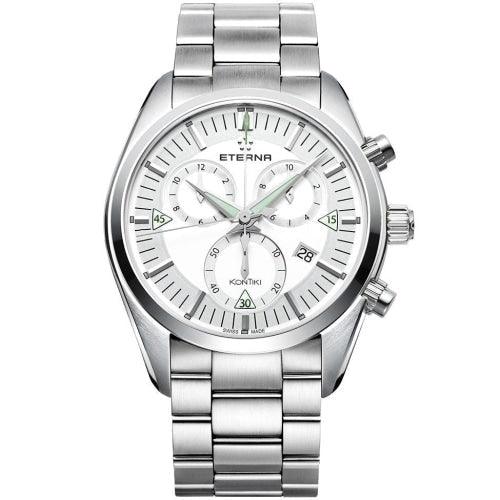 Eterna KonTiki Men's Silver Chronograph Watch 1250.41.11.0217 - WatchStatus Ltd