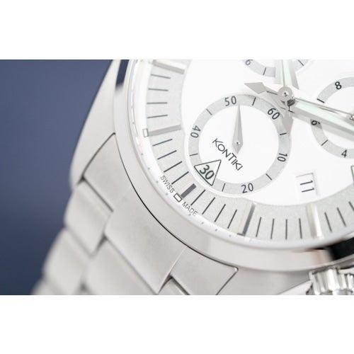 Eterna KonTiki Men's Silver Chronograph Watch 1250.41.11.0217 - WatchStatus Ltd