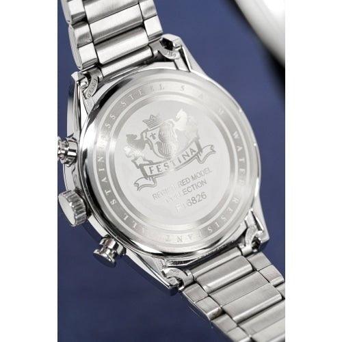 Festina Chrono Mens Silver Stainless Watch F16826-A - WatchStatus Ltd
