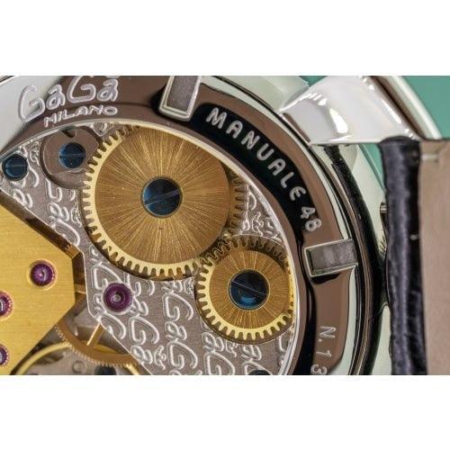 GaGa Milano Manuale Automatic Black Leather 48mm Watch 5010.11 - WatchStatus Ltd