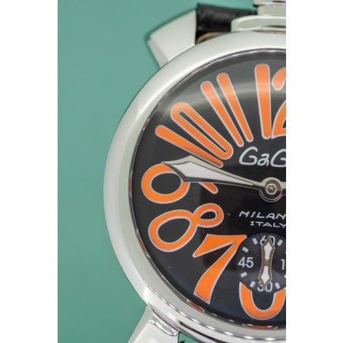 GaGa Milano Manuale Automatic Black Leather 48mm Watch 5010.11 - WatchStatus Ltd