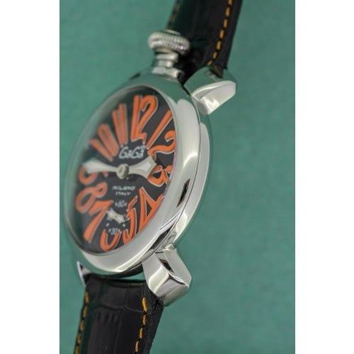 GaGa Milano Manuale Automatic Black Leather 48mm Watch 5010.11 - WatchStatus Ltd