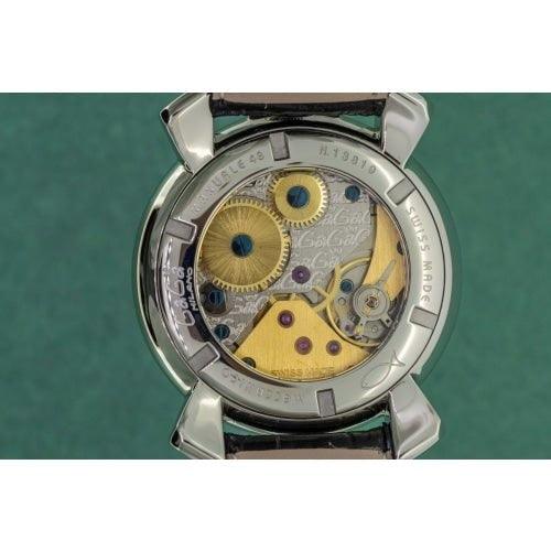 GaGa Milano Manuale Automatic Black Leather 48mm Watch 5010.11 - WatchStatus Ltd