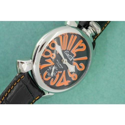 GaGa Milano Manuale Automatic Black Leather 48mm Watch 5010.11 - WatchStatus Ltd