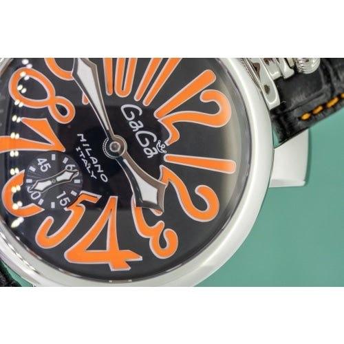 GaGa Milano Manuale Automatic Black Leather 48mm Watch 5010.11 - WatchStatus Ltd