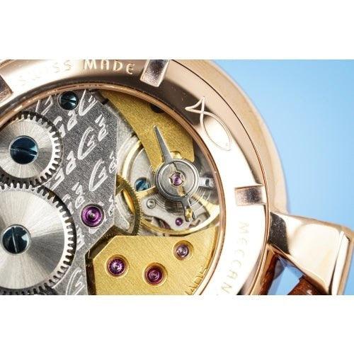 GaGa Milano Manuale Automatic Silver Dial Brown Leather 48mm Watch - WatchStatus Ltd