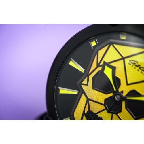 GaGa Milano Manuale Bionic Yellow Skull Black 48mm Watch 5062.01S - WatchStatus Ltd