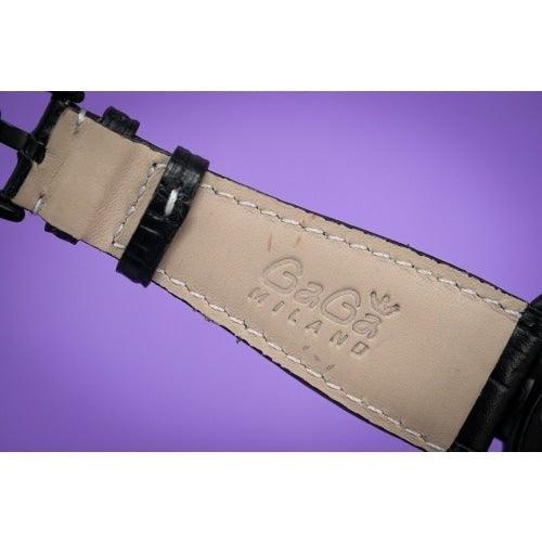 GaGa Milano Manuale Black Leather 48mm Mechanical Watch 5012.06 - WatchStatus Ltd