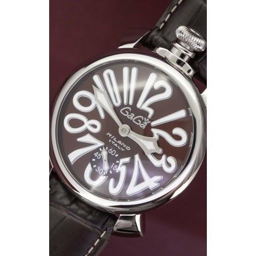 GaGa Milano Manuale Mechanical Brown Leather 48mm Watch 5010.13 - WatchStatus Ltd