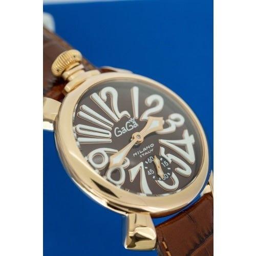 GaGa Milano Manuale Mechanical Brown Rose Gold 48mm Watch - WatchStatus Ltd