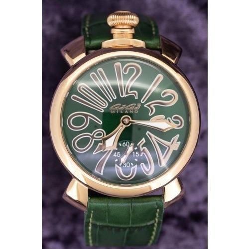 GaGa Milano Manuale Mechanical Green / Rose Gold 48mm Watch - WatchStatus Ltd
