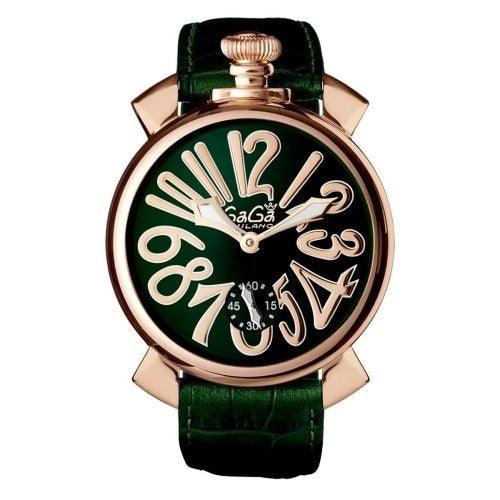 GaGa Milano Manuale Mechanical Green / Rose Gold 48mm Watch - WatchStatus Ltd