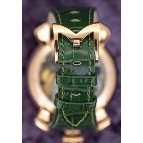 GaGa Milano Manuale Mechanical Green / Rose Gold 48mm Watch - WatchStatus Ltd
