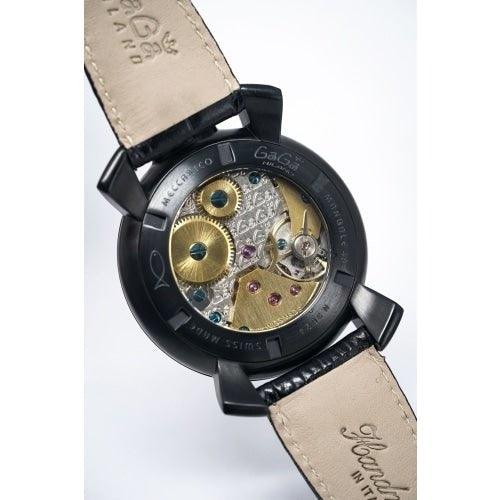 GaGa Milano Manuale Mosaico Black Leather 48mm Watch - WatchStatus Ltd