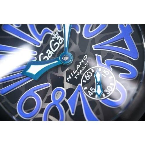 GaGa Milano Manuale Mosaico Black Leather 48mm Watch - WatchStatus Ltd