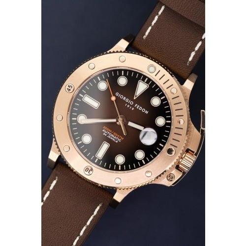 Giorgio Fedon 1919 Aquamarine Brown Leather Automatic Watch GFCR003 - WatchStatus Ltd