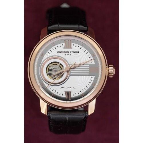 Giorgio Fedon 1919 Men's PCQ Rose Gold / Black Leather Watch - WatchStatus Ltd