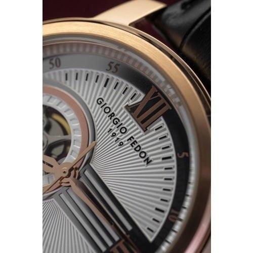 Giorgio Fedon 1919 Men's PCQ Rose Gold / Black Leather Watch - WatchStatus Ltd