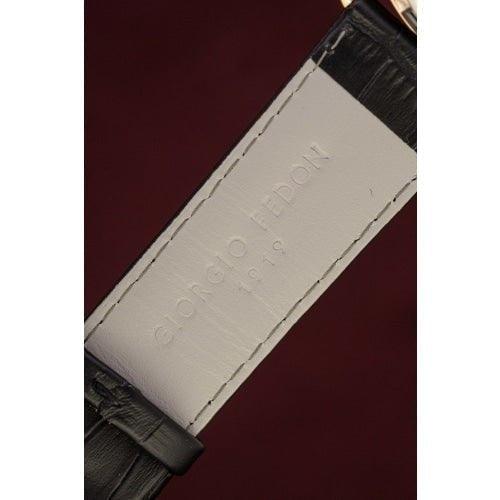 Giorgio Fedon 1919 Men's PCQ Rose Gold / Black Leather Watch - WatchStatus Ltd