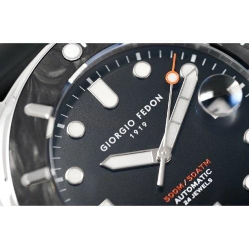 Giorgio Fedon Aquamarine III Men's Black Rubber Carbon Watch GFCU005 - WatchStatus Ltd