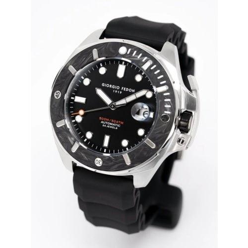 Giorgio Fedon Aquamarine III Men's Black Rubber Carbon Watch GFCU005 - WatchStatus Ltd