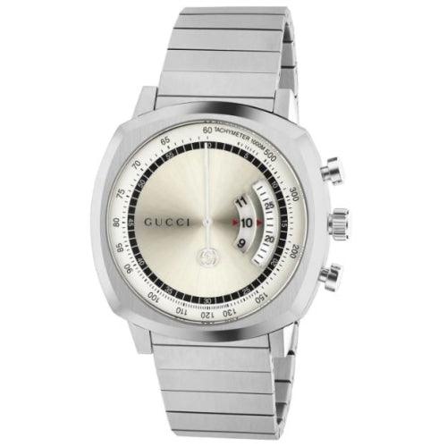 Gucci Grip Men’s Silver Chronograph Watch YA157302 - Watches