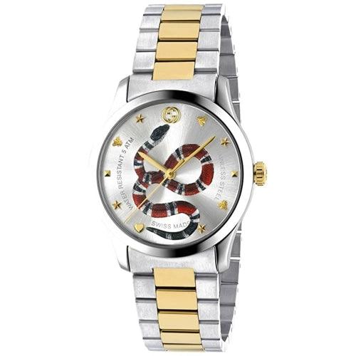 Gucci YA1264075 Men’s G-Timeless Snake Two-tone Swiss Watch - Watches