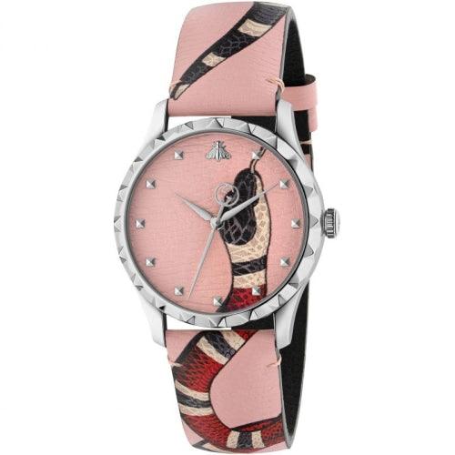 Gucci YA1264083 Ladies G-Timeless Pink/Silver Leather Swiss Watch