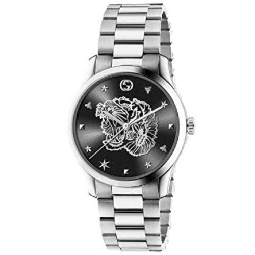 Gucci YA1264125 Men’s G-Timeless Tiger Silver Swiss Watch - Watches