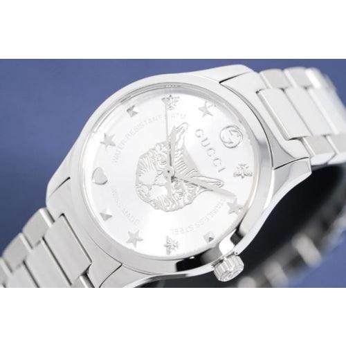 Gucci YA126595 Ladies G-Timeless Mystic Cat Silver 27mm Swiss Watch - Watches