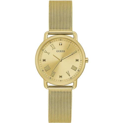 Guess Avery Ladies Gold Diamond Mesh Watch GW0031L2 - Watches