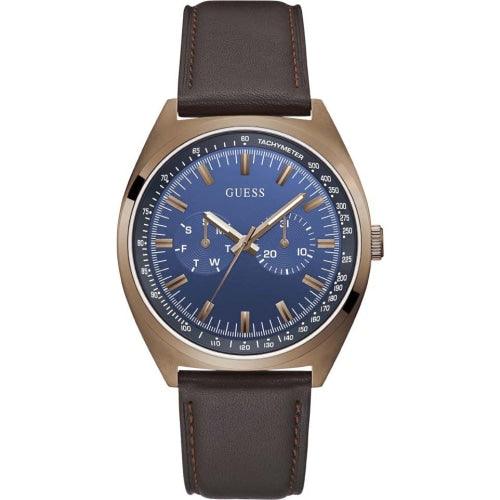 Guess Blazer Men’s Blue / Brown Leather Watch GW0212G2 - Watches