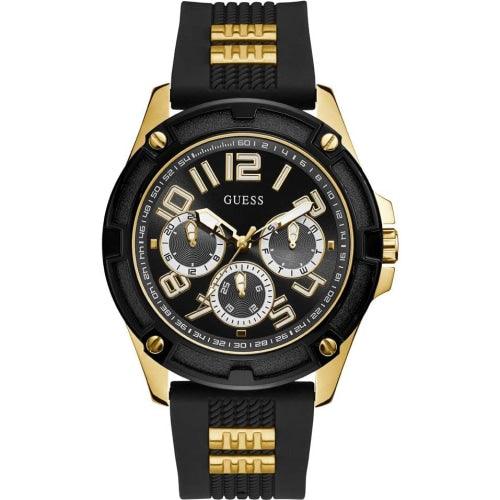Guess Delta Mens Black Silicone 46mm Watch GW0051G2 - Watches