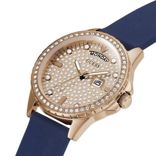 Guess Lady Comet Ladies Blue Silicone 38mm Watch GW0358L1 - Watches