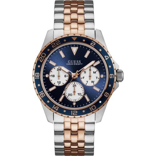 Guess Odyssey Mens Two-tone Blue Dial 44mm Watch W1107G3 - Watches