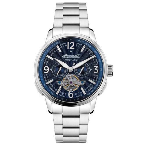 Ingersoll I00305B Men’s The Regent Silver/Blue Stainless Automatic Watch - WATCHES