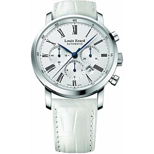 Louis Erard Excellence Ladies White Leather Automatic Chronograph Watch - Watches