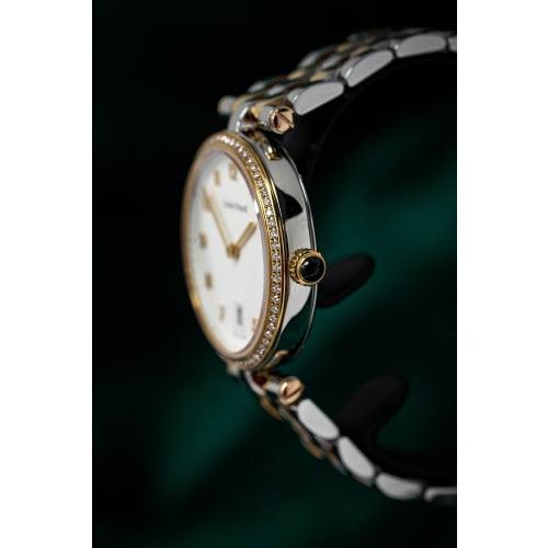 Louis Erard Quartz Ladies Watch Romance Date Steel IP Rose Gold 33mm - Watches