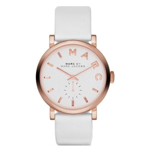 Marc Jacobs MBM1283 Ladies Baker White Leather Rose Gold Watch