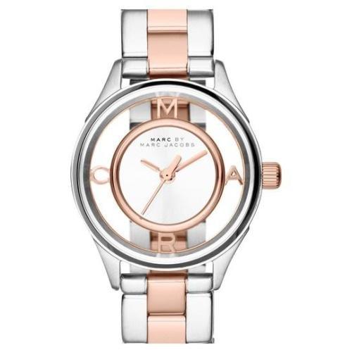 Marc Jacobs MBM3418 Ladies Tether Part-Transparent Dial Two-Tone Stainless Steel Watch