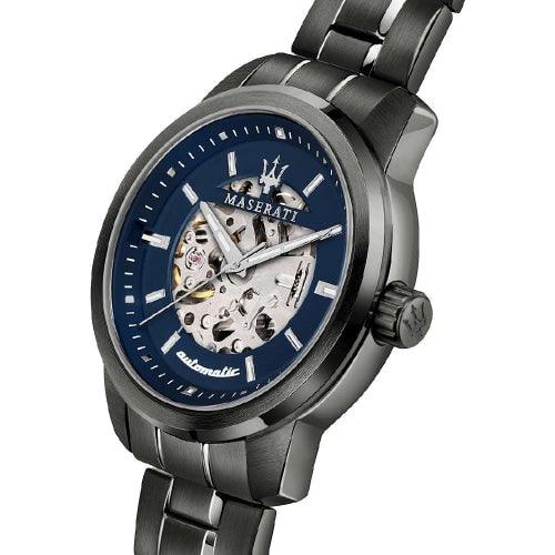 Maserati Successo Men’s Black Automatic Skeleton Watch R8823121001 - WATCHES