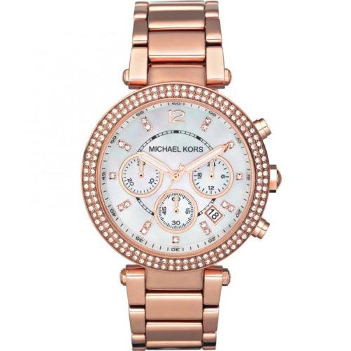 Michael Kors MK5491 Ladies Parker Rose Gold Chronograph Crystal Watch