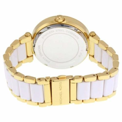 Michael Kors MK6313 Ladies Parker Crystal ’MK’ Gold & White Watch