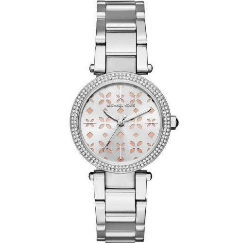 Michael Kors MK6483 Ladies Mini Parker Silver Crystal Watch - WATCHES