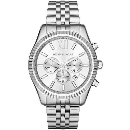 Michael Kors MK8405 Mens Lexington Silver Chronograph Watch