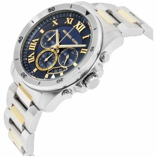 Michael Kors MK8437 Men’s Brecken Two-tone/Blue Stainless Chronograph Watch - WATCHES