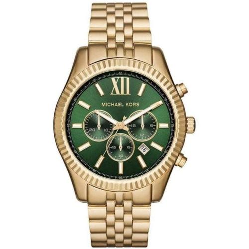 Michael Kors MK8446 Men’s Lexington Gold/Green Chronograph Watch - WATCHES
